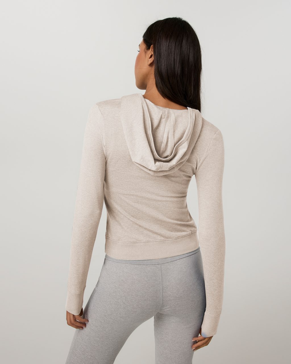 Halo Mini Full Zip Hoodie - Long | Black Heather