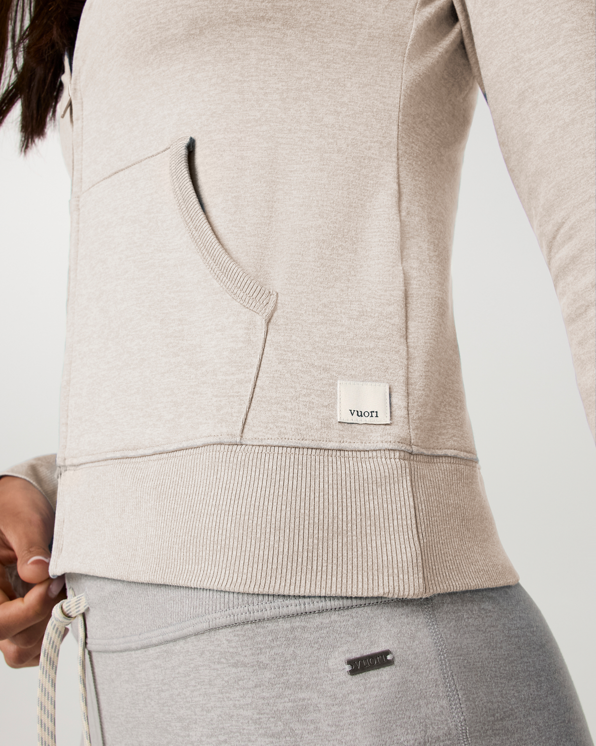 Halo Mini Full Zip Hoodie - Long | Black Heather