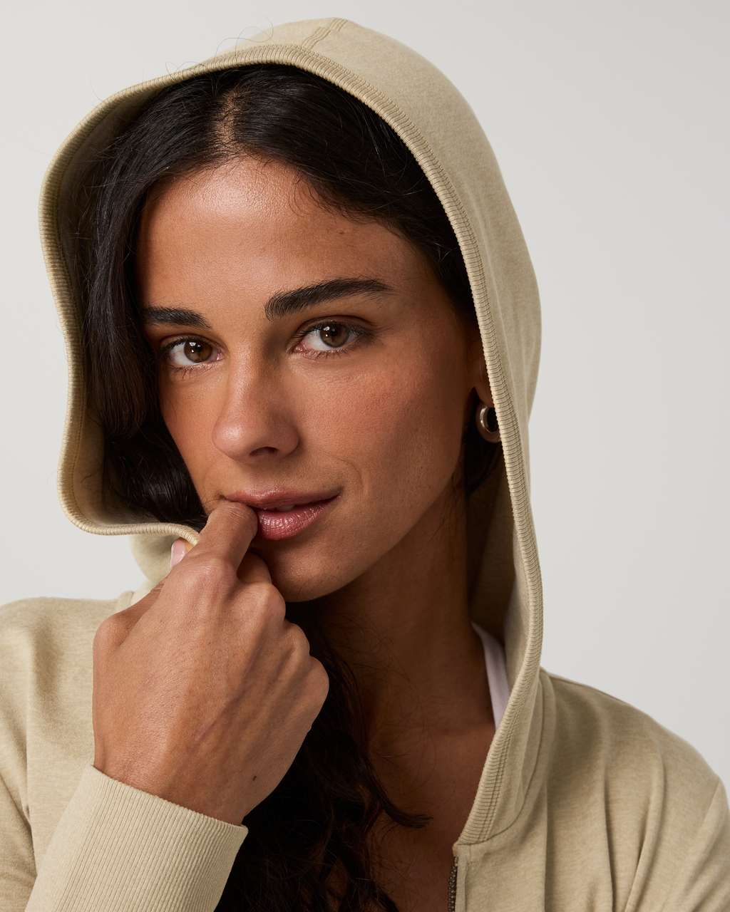 Halo Mini Full Zip Hoodie - Long | Cherry Noir