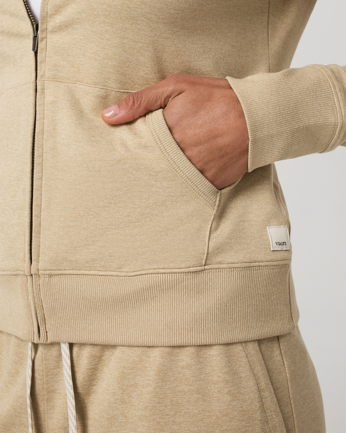 Halo Mini Full Zip Hoodie - Long | Java Heather