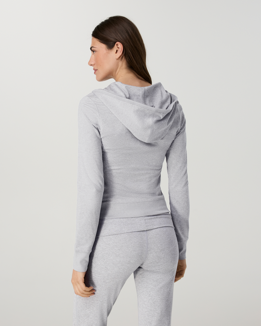 Halo Mini Full Zip Hoodie - Long | Ecru Heather