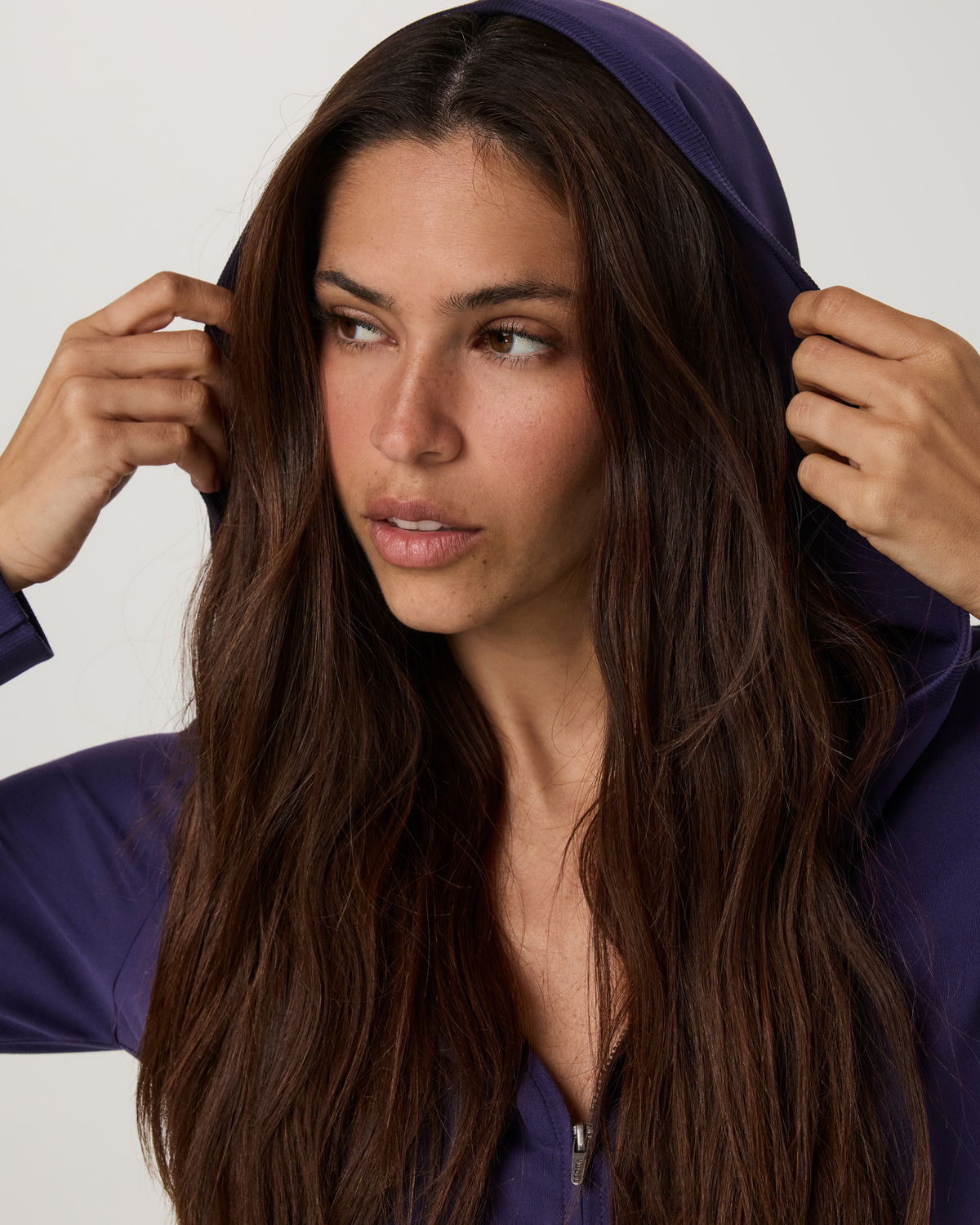Halo Mini Full Zip Hoodie | Ecru Heather