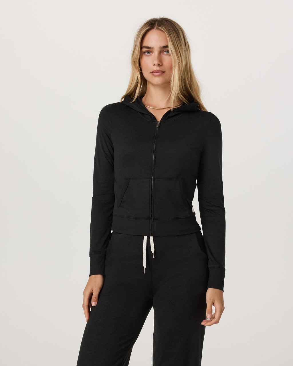 Halo Mini Full Zip Hoodie - Long | Black Heather