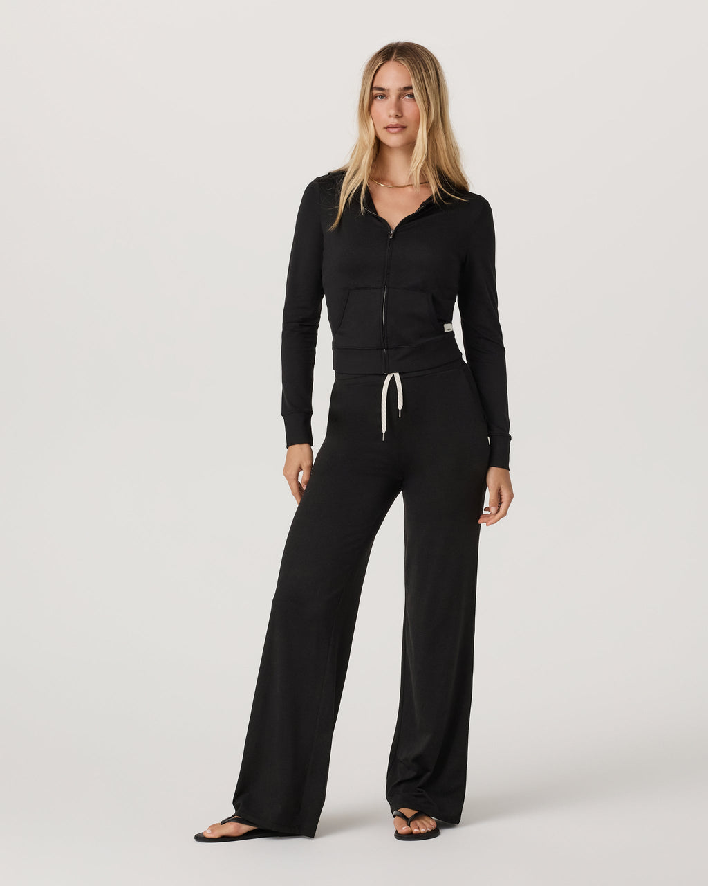 Halo Mini Full Zip Hoodie - Long | Black Heather