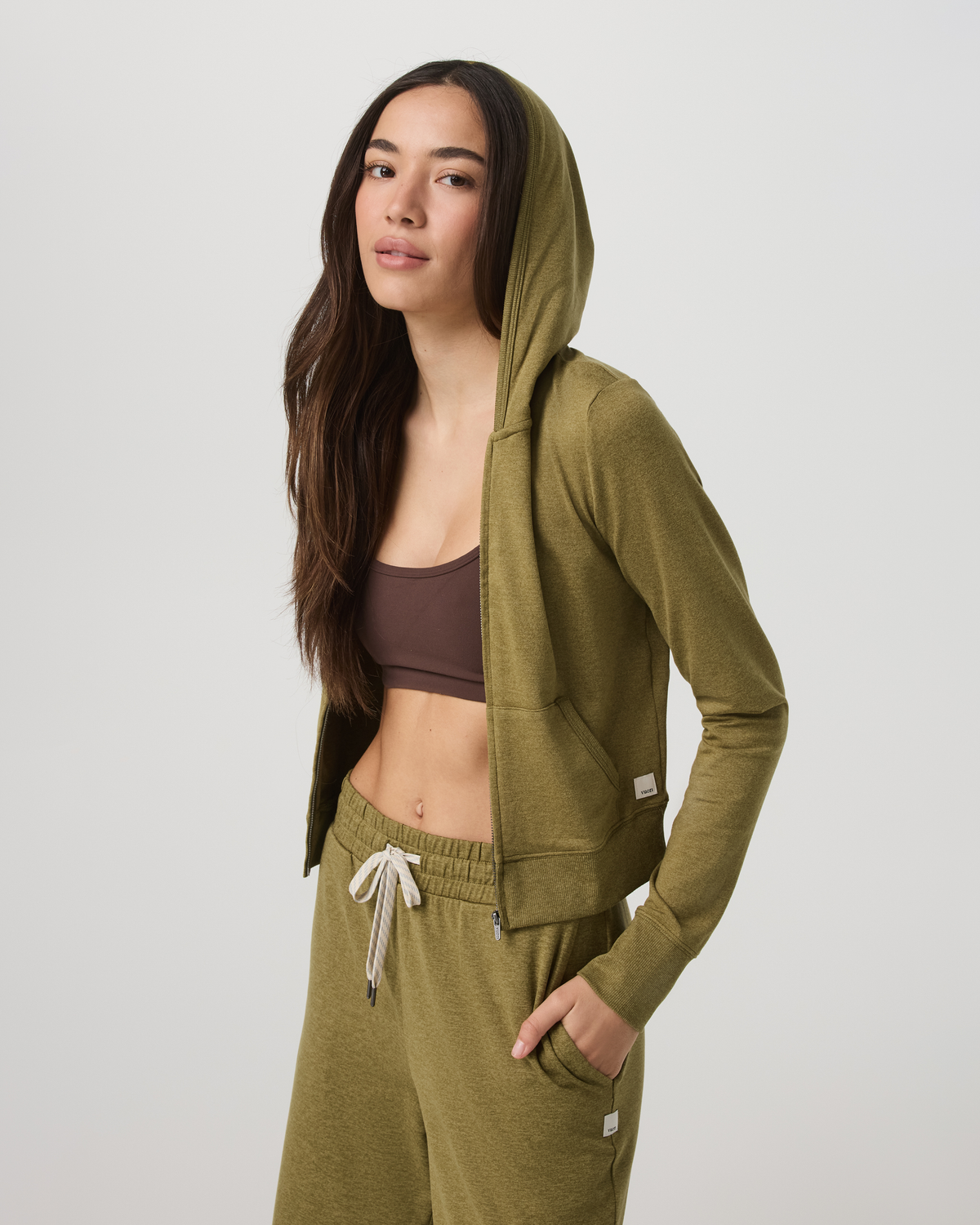 Halo Mini Full Zip Hoodie | Sunset Pink Heather