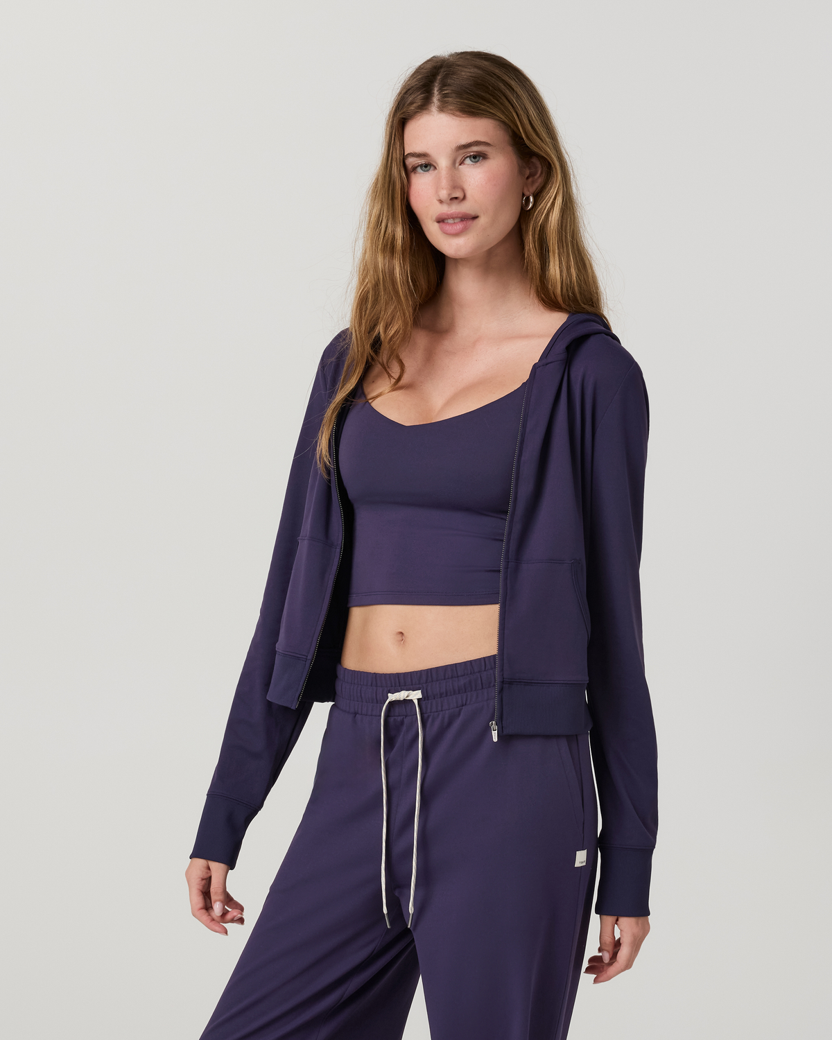 Halo Mini Full Zip Hoodie - Long | Black Heather