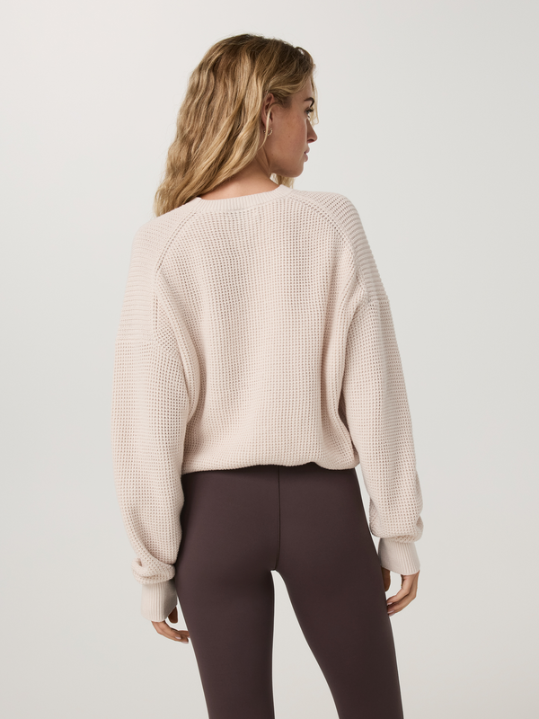 Cotton Waffle Sweater | Ink