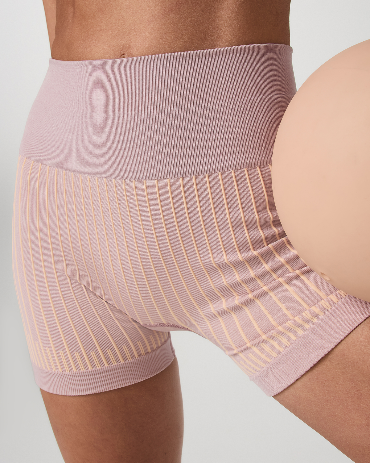 Bi-Color Seamless Bike Short 4" | Light Peach/Desert Mauve