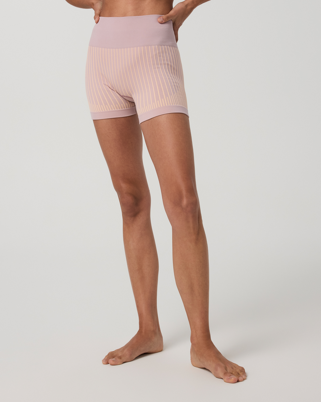 Bi-Color Seamless Bike Short 4" | Light Grey/Charcoal
