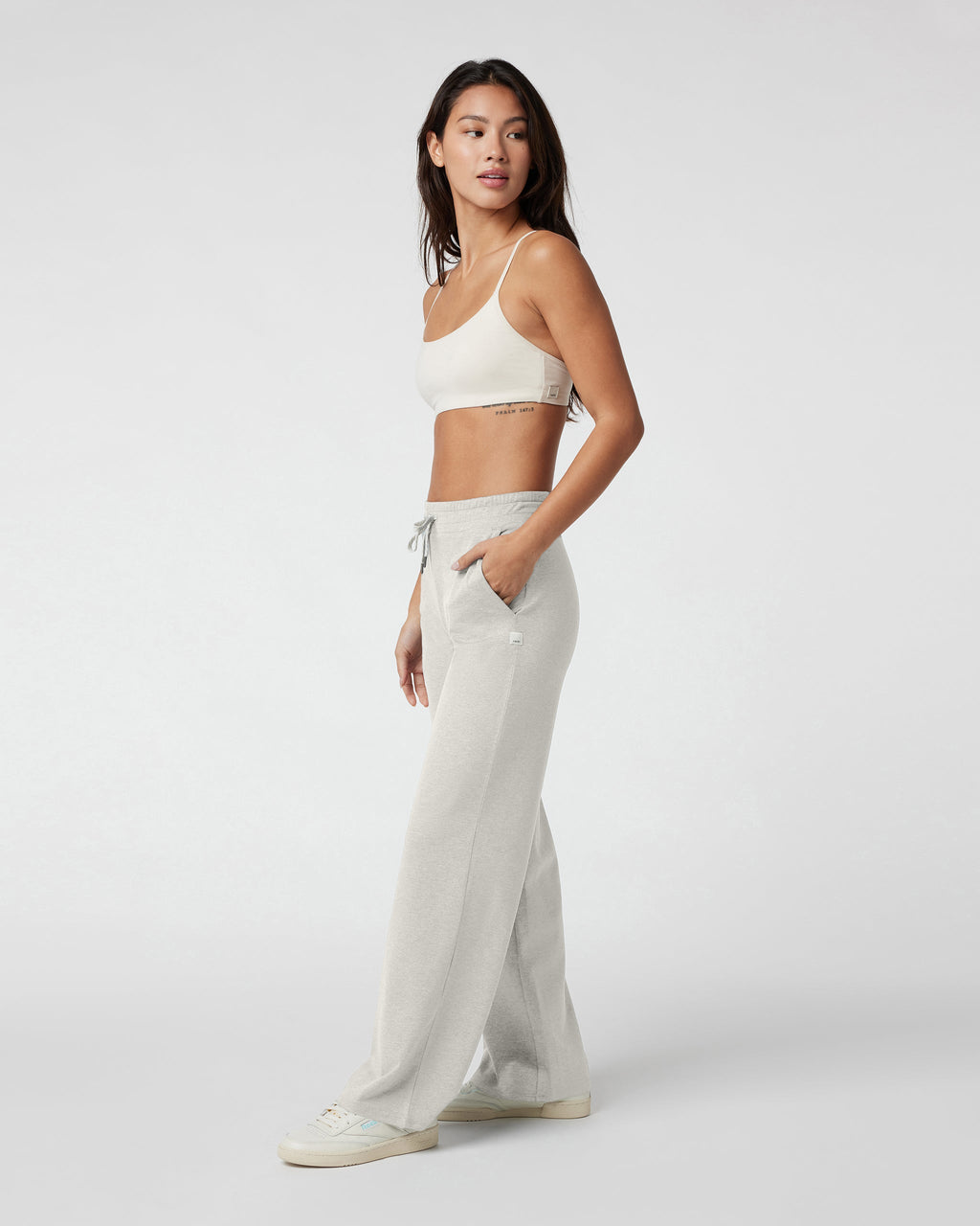 Halo Essential Wideleg Pant - Short | White