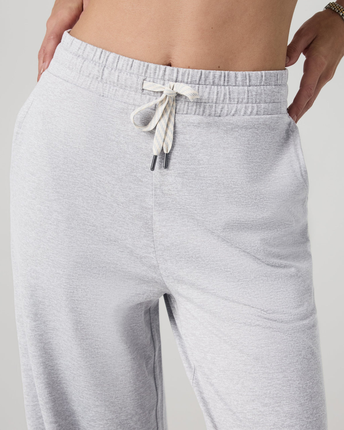 Halo Essential Wideleg Pant - Short | Khaki Heather