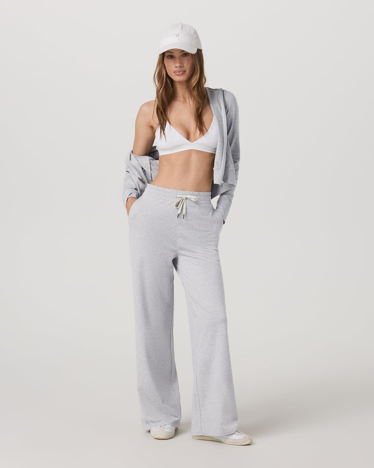 Halo Essential Wideleg Pant - Short | Khaki Heather