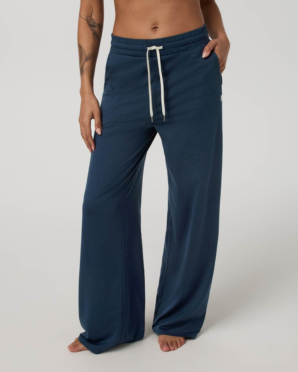 Halo Essential Wideleg Pant | Pale Grey Heather