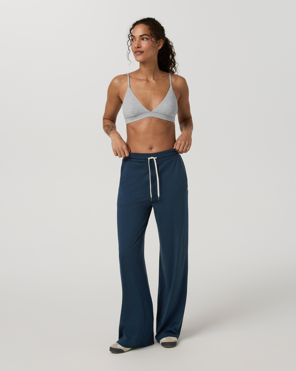 Halo Essential Wideleg Pant - Long | Blue Coast Heather