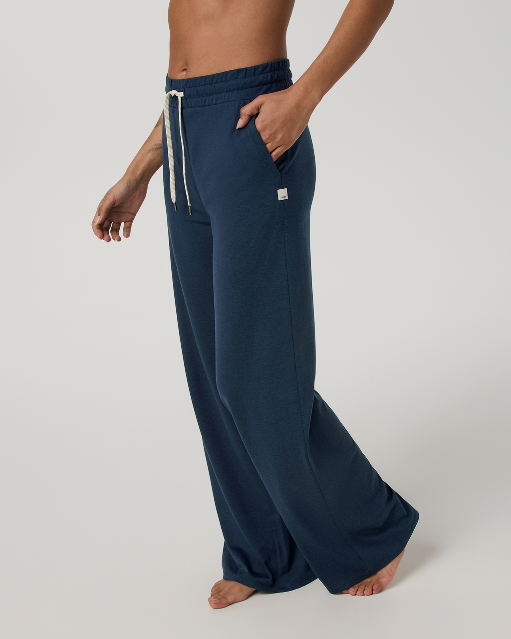 Halo Essential Wideleg Pant - Short | Khaki Heather