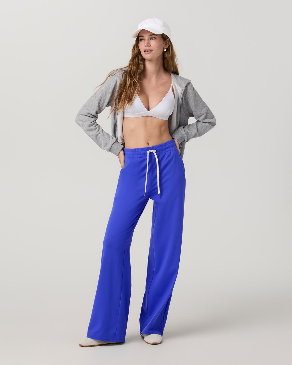 Halo Essential Wideleg Pant - Short | Ecru Heather