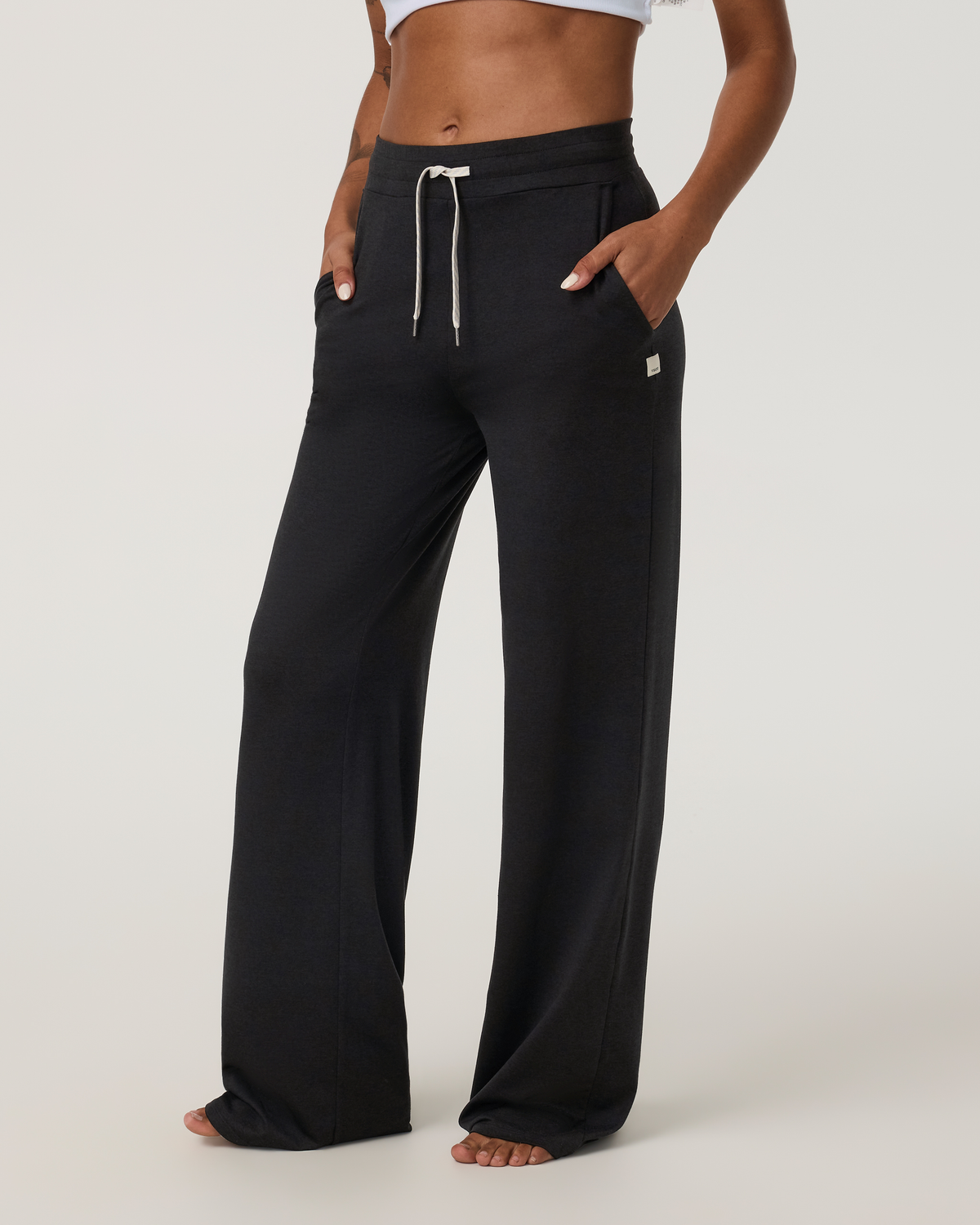 Halo Essential Wideleg Pant | Pale Grey Heather