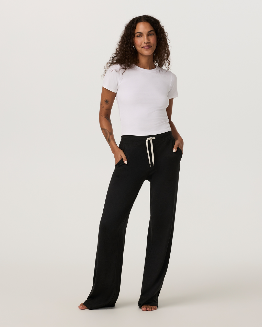 Halo Essential Wideleg Pant | Khaki Heather