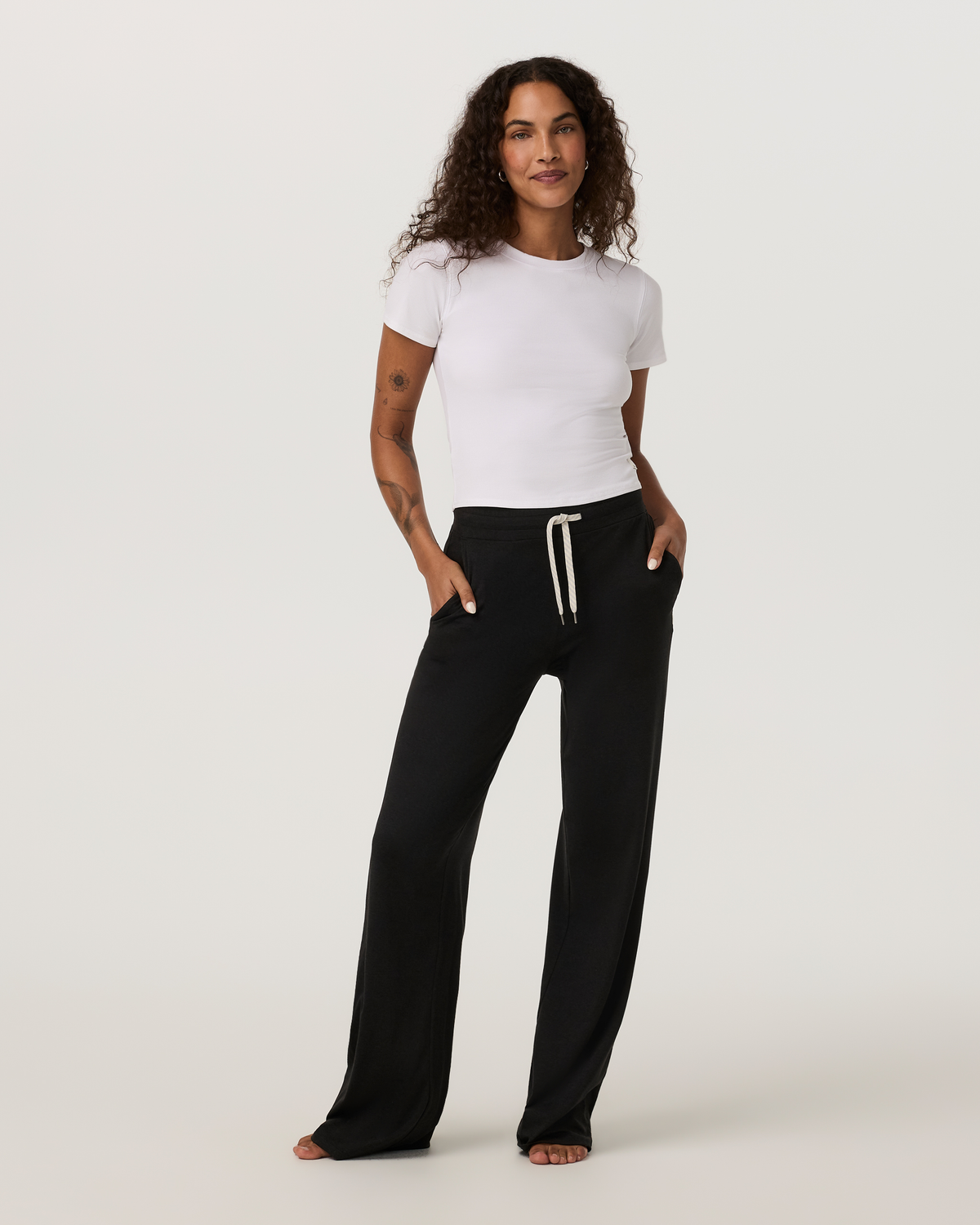 Halo Essential Wideleg Pant - Long | Blue Coast Heather