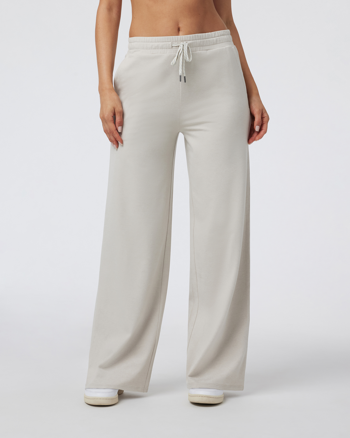 Halo Essential Wideleg Pant - Short | Khaki Heather