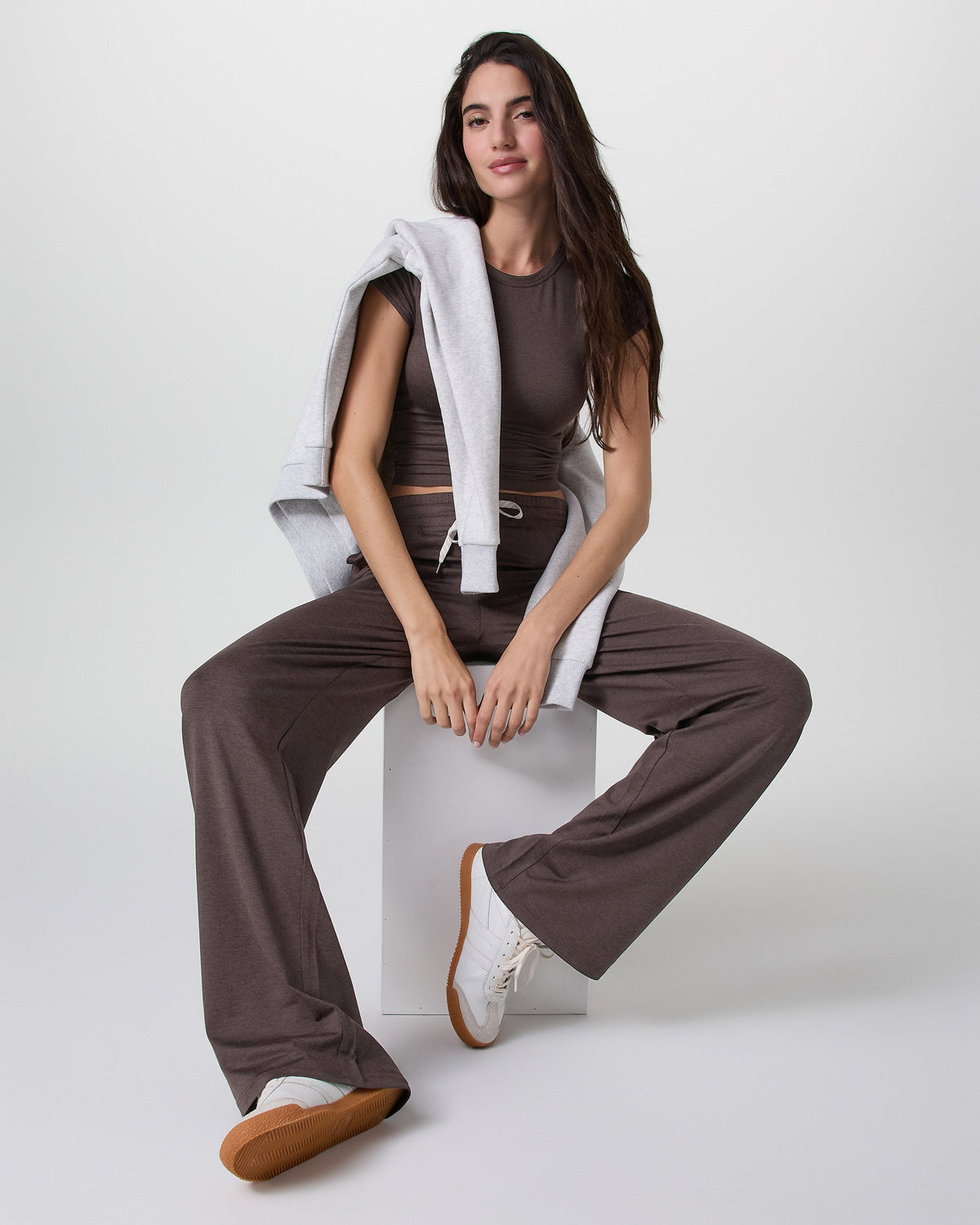Halo Essential Wideleg Pant - Short | Java Heather