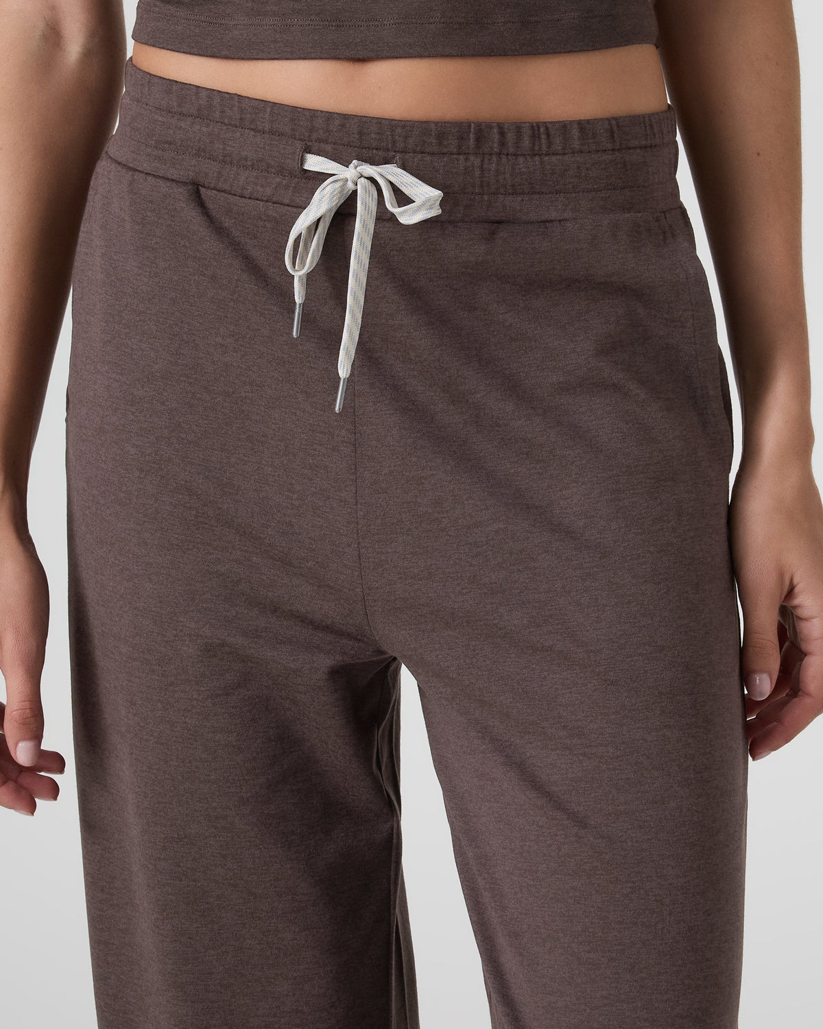 Halo Essential Wideleg Pant - Long | Ecru Heather