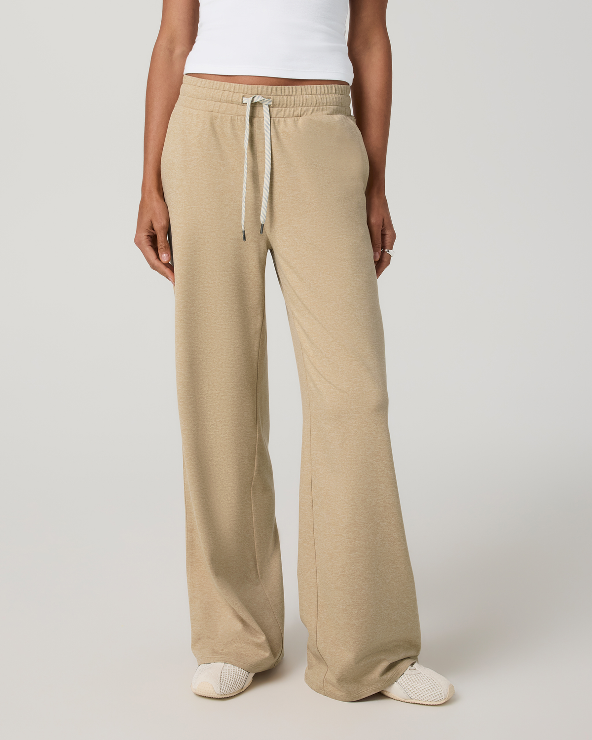 Halo Essential Wideleg Pant | Khaki Heather