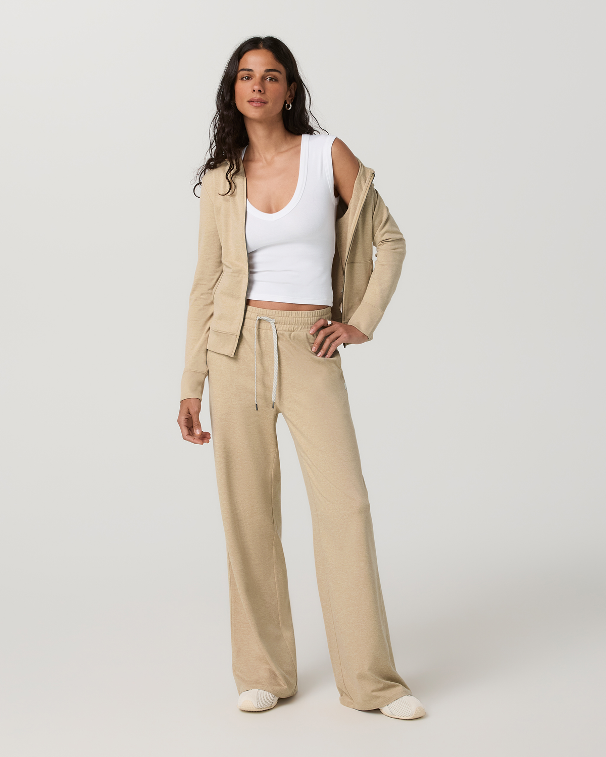 Halo Essential Wideleg Pant | Khaki Heather
