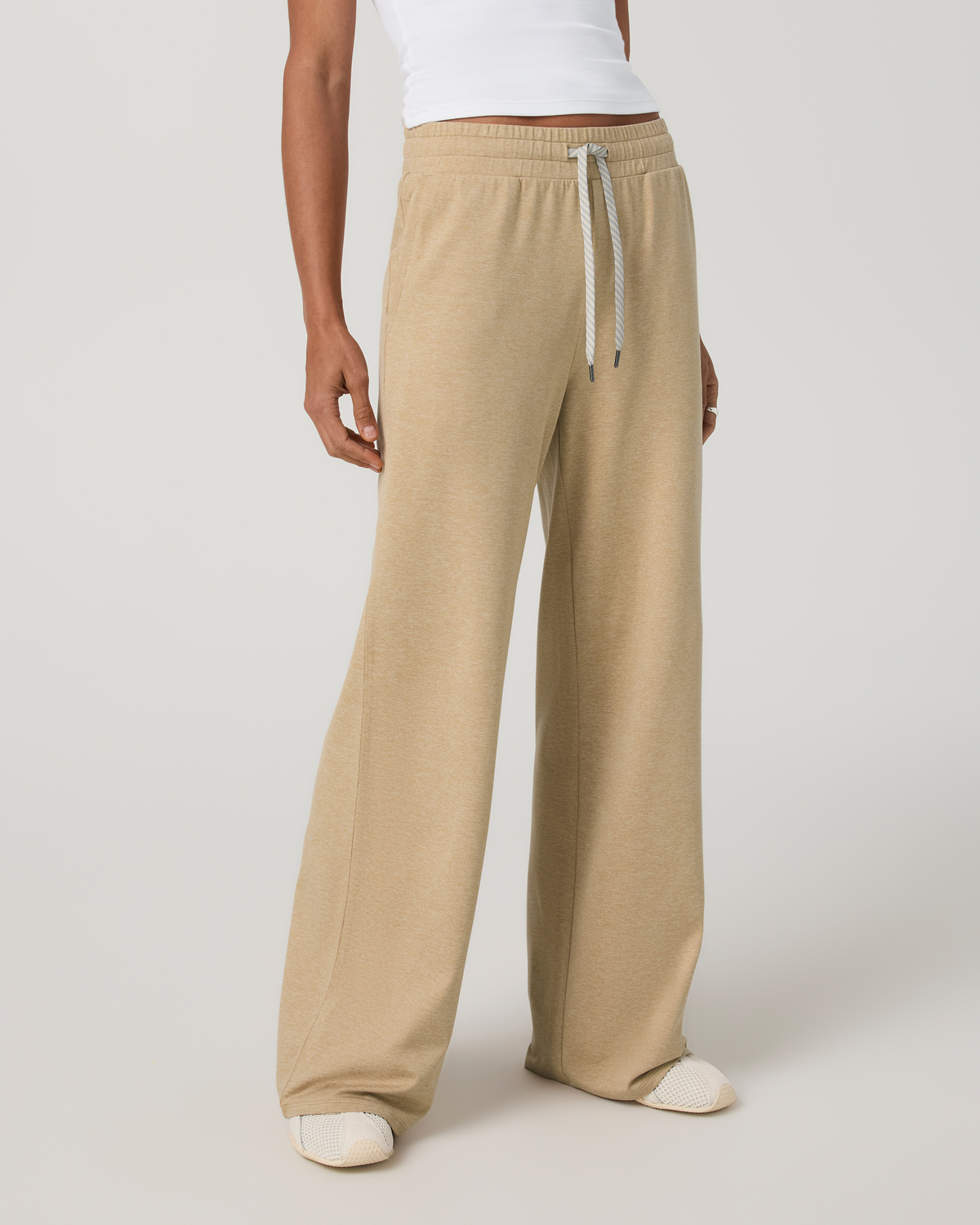 Halo Essential Wideleg Pant | Khaki Heather