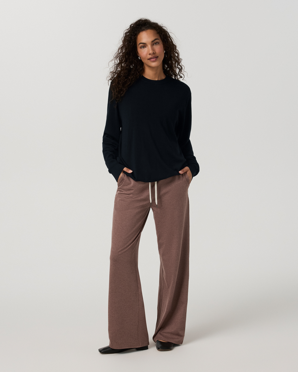 Halo Essential Wideleg Pant - Short | Sable Heather