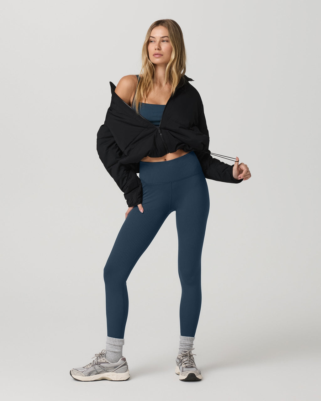 Inversion Rib Legging | Ocean Blue