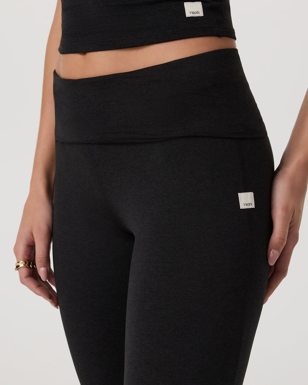 Halo Foldover Pant | Black Heather