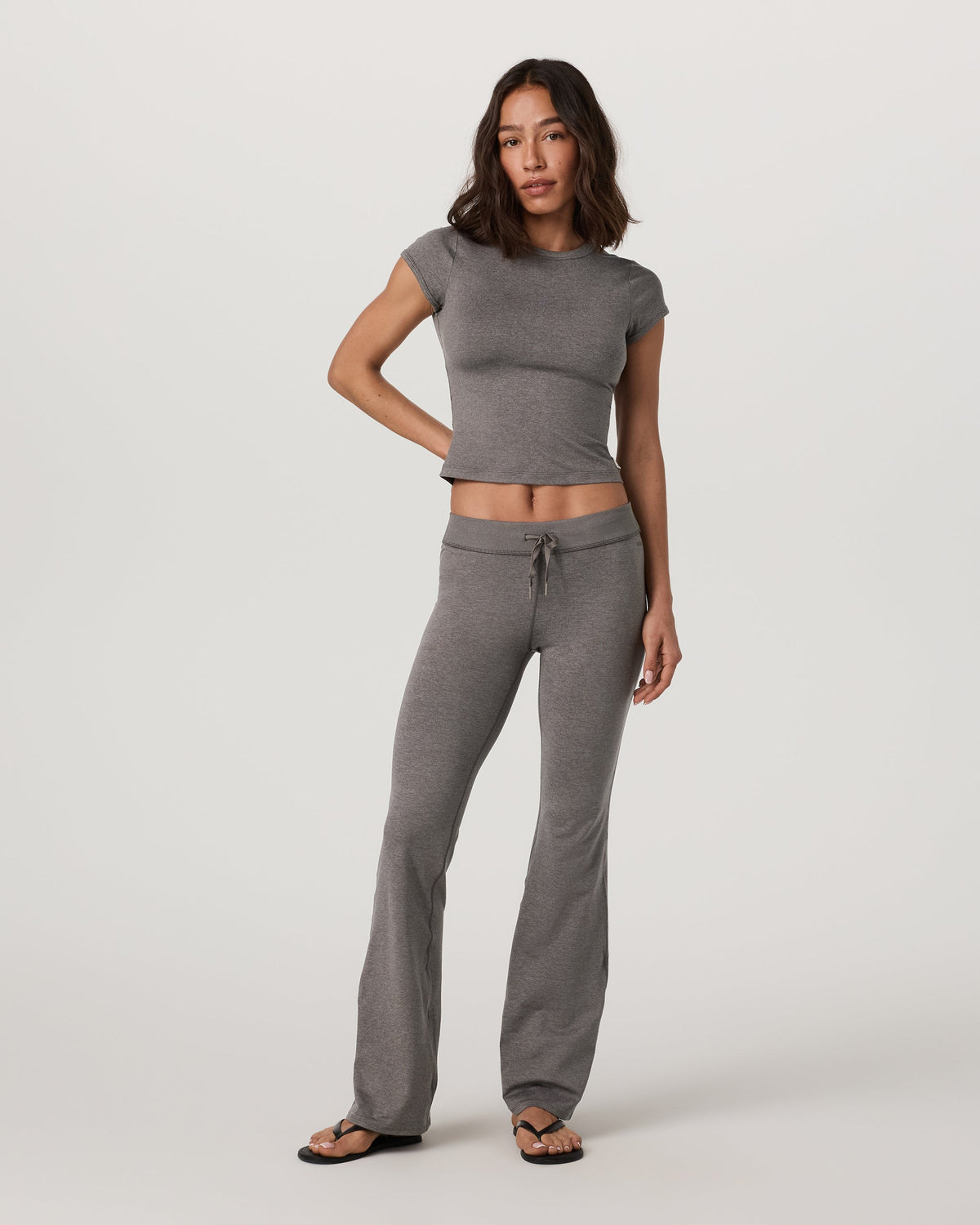 Halo Low Rise Slim Flare Pant | Chia Heather