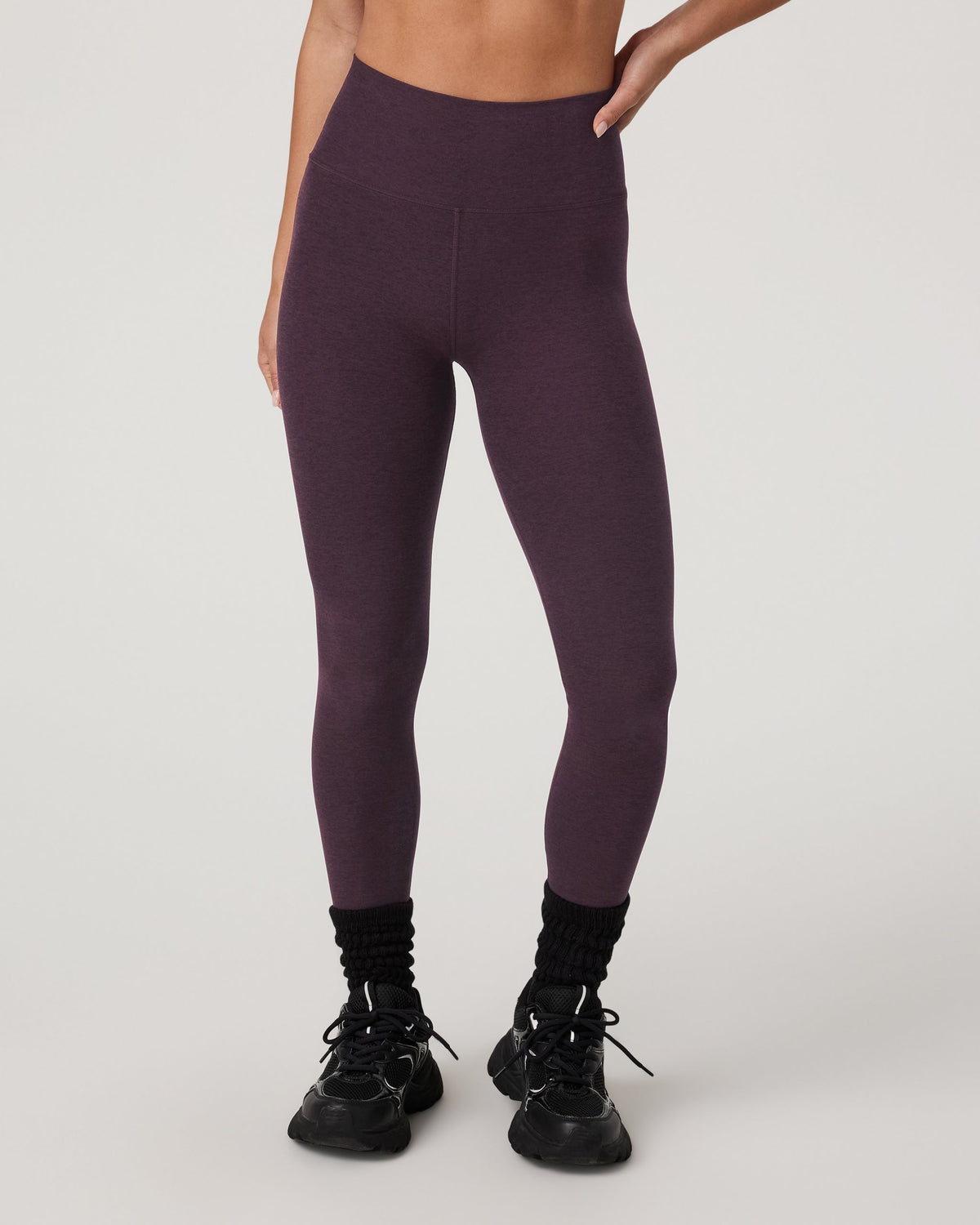 Clean Elevation Legging-Short | Raisin Heather