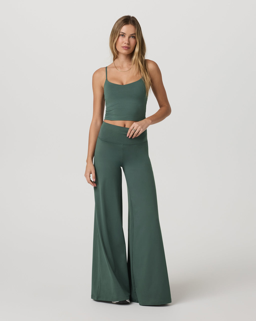 Halo Easy Wideleg Pant - Short | Agate Green
