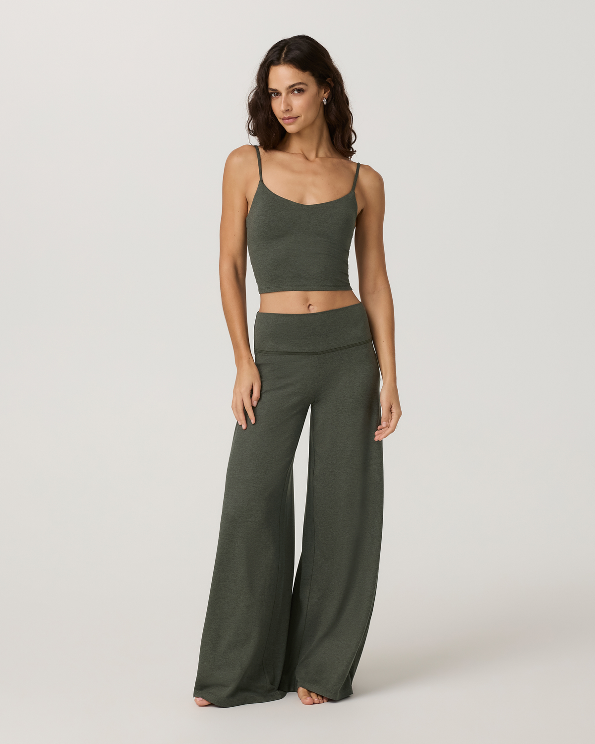 Halo Easy Wideleg Pant - Long | Blue Coast Heather