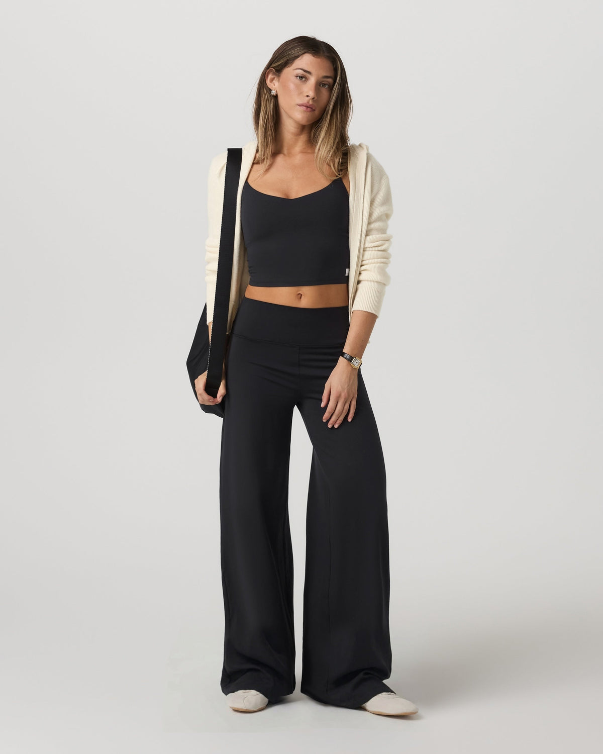 Halo Easy Wideleg Pant - Short | Solid Black