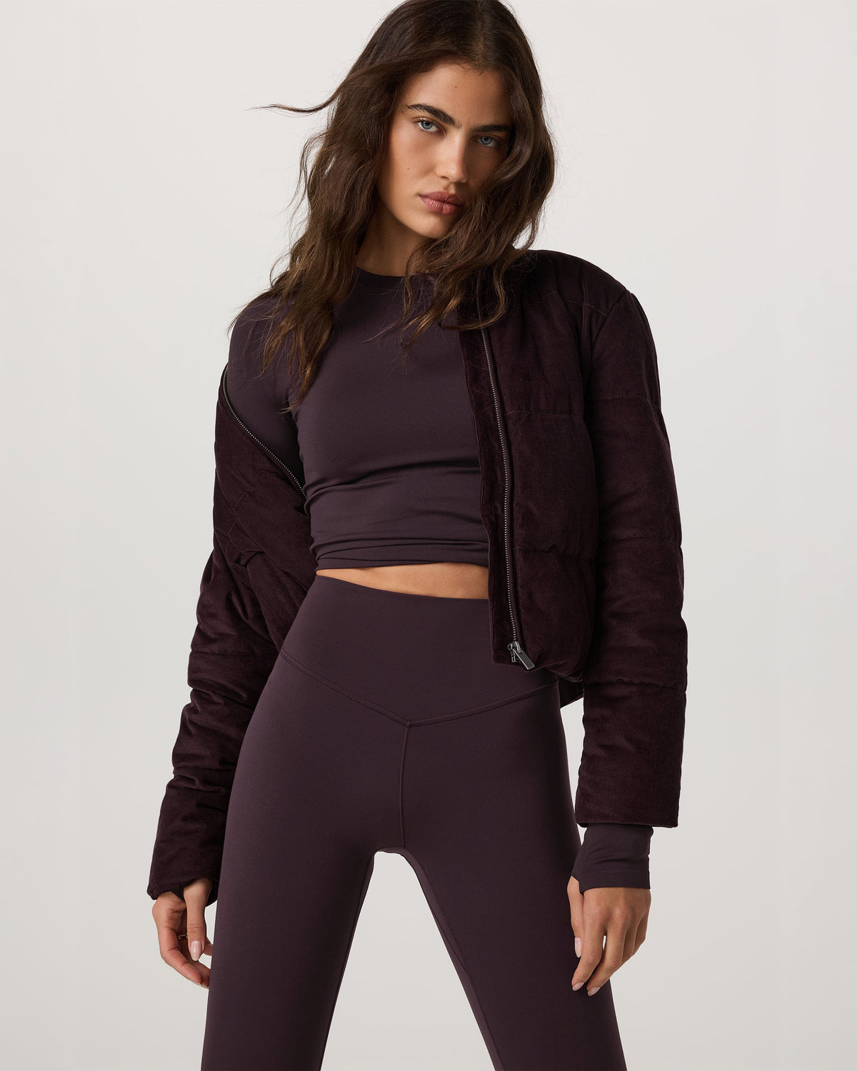 Carmel Corduroy Puffer | Raisin