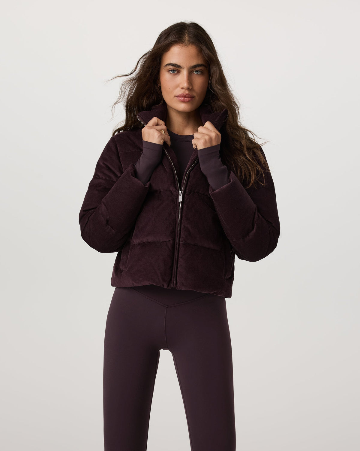 Carmel Corduroy Puffer | Raisin