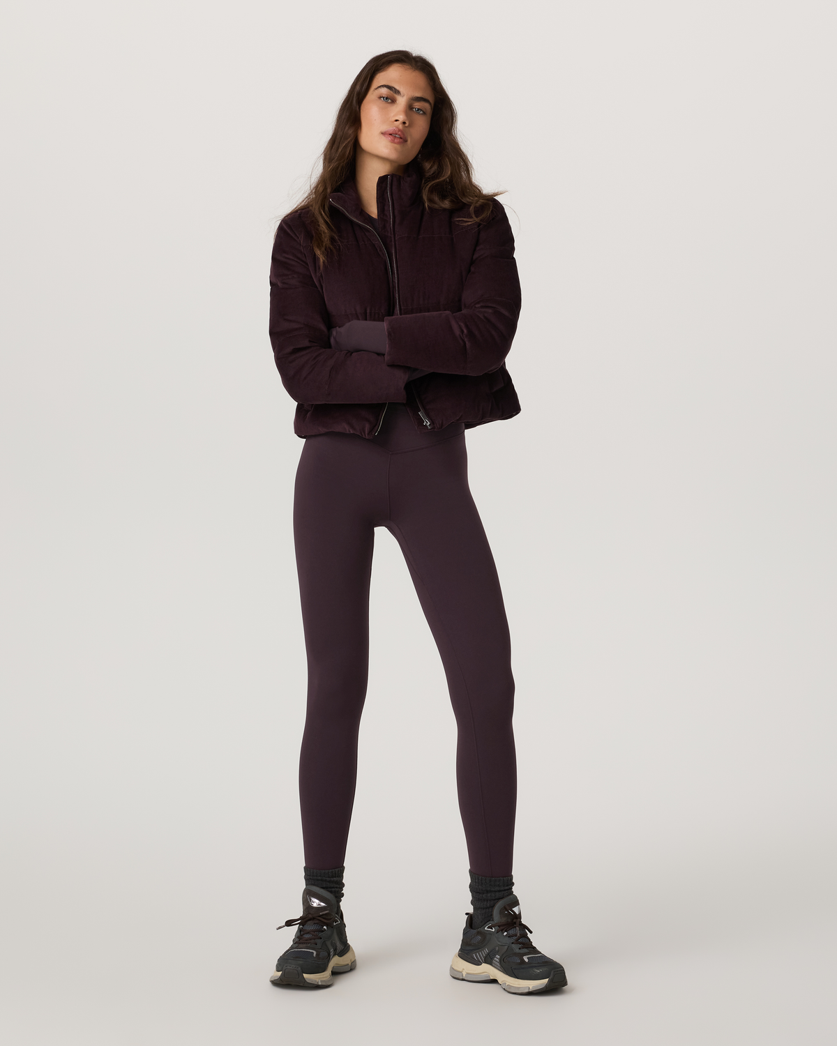 Carmel Corduroy Puffer | Raisin